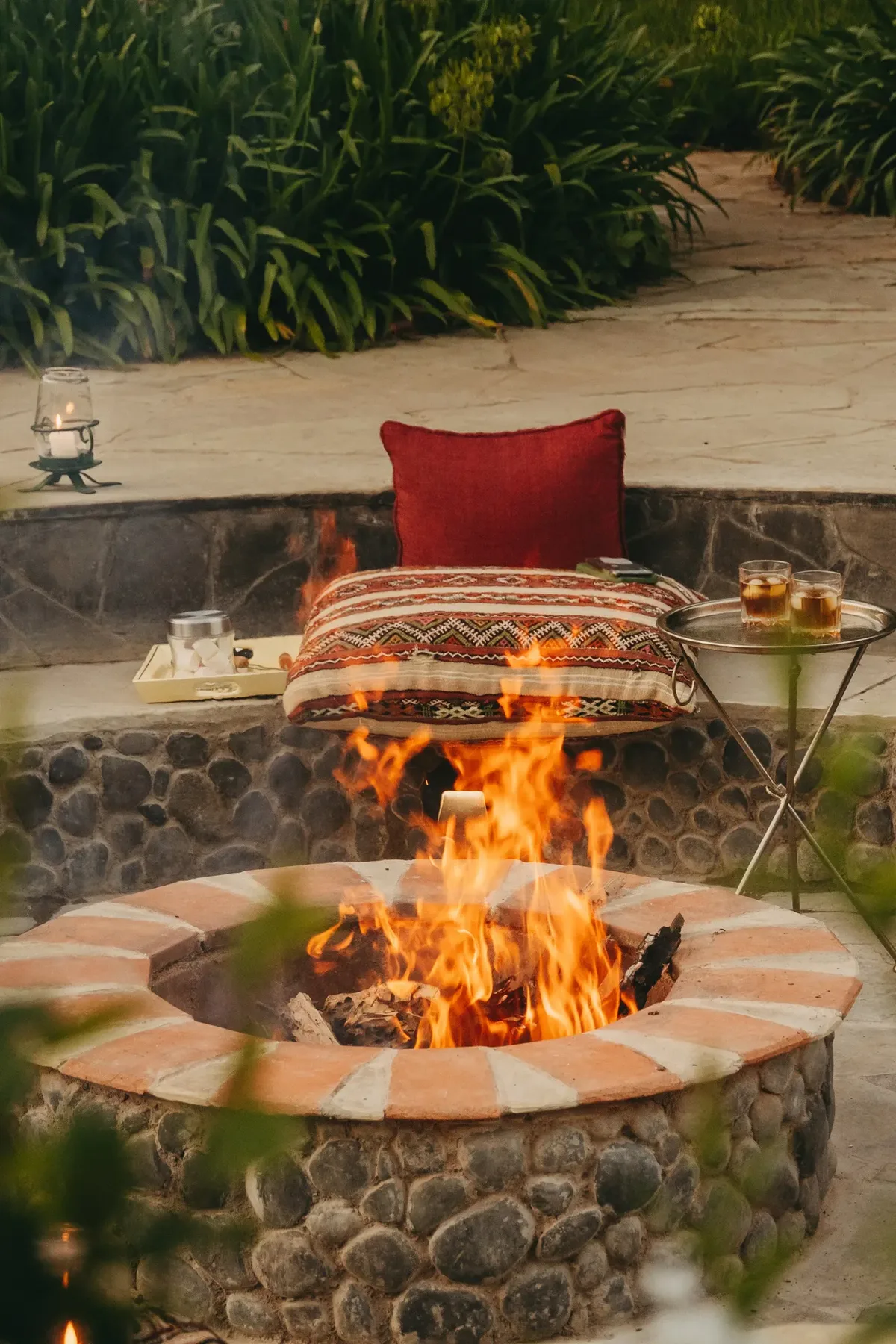 Sundowners at the fire pit